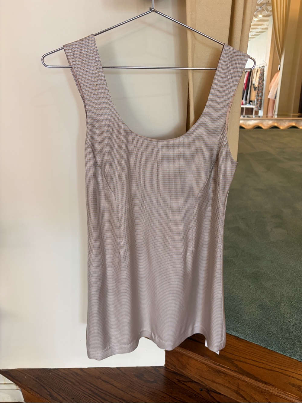 Scoop Neck Mini Dress in Taupe